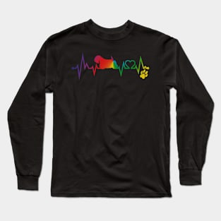 Sealyham Terrier  Colorful Heartbeat, Heart & Dog Paw Long Sleeve T-Shirt
